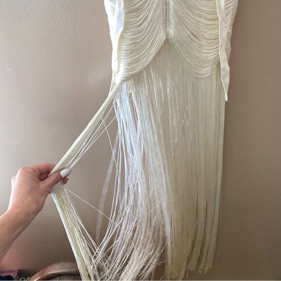 Michael Costello Angelica Fringe Maxi Top x Revolve white dress $228 NWT Sz XXS - Picture 11 of 14